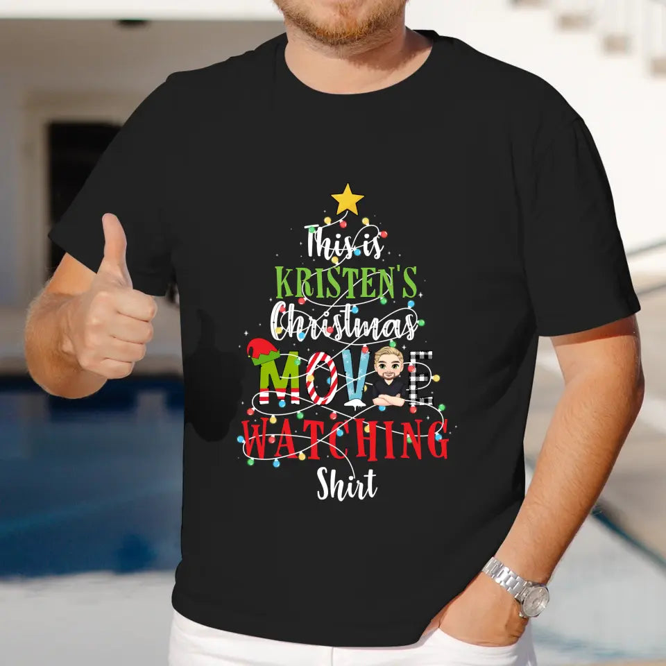 This Is My Christmas Movie Watching Shirt -  Custom Name - Personalized Gifts For Family - Hoodie