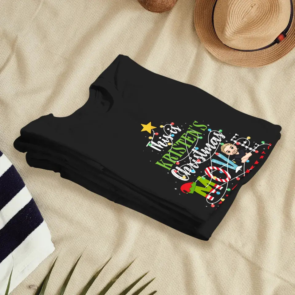 This Is My Christmas Movie Watching Shirt -  Custom Name - Personalized Gifts For Family - Family T-Shirt