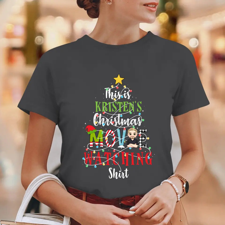 This Is My Christmas Movie Watching Shirt -  Custom Name - Personalized Gifts For Family - Hoodie