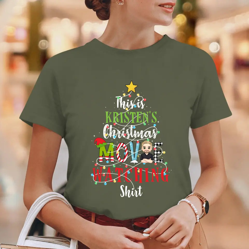 This Is My Christmas Movie Watching Shirt -  Custom Name - Personalized Gifts For Family - Hoodie