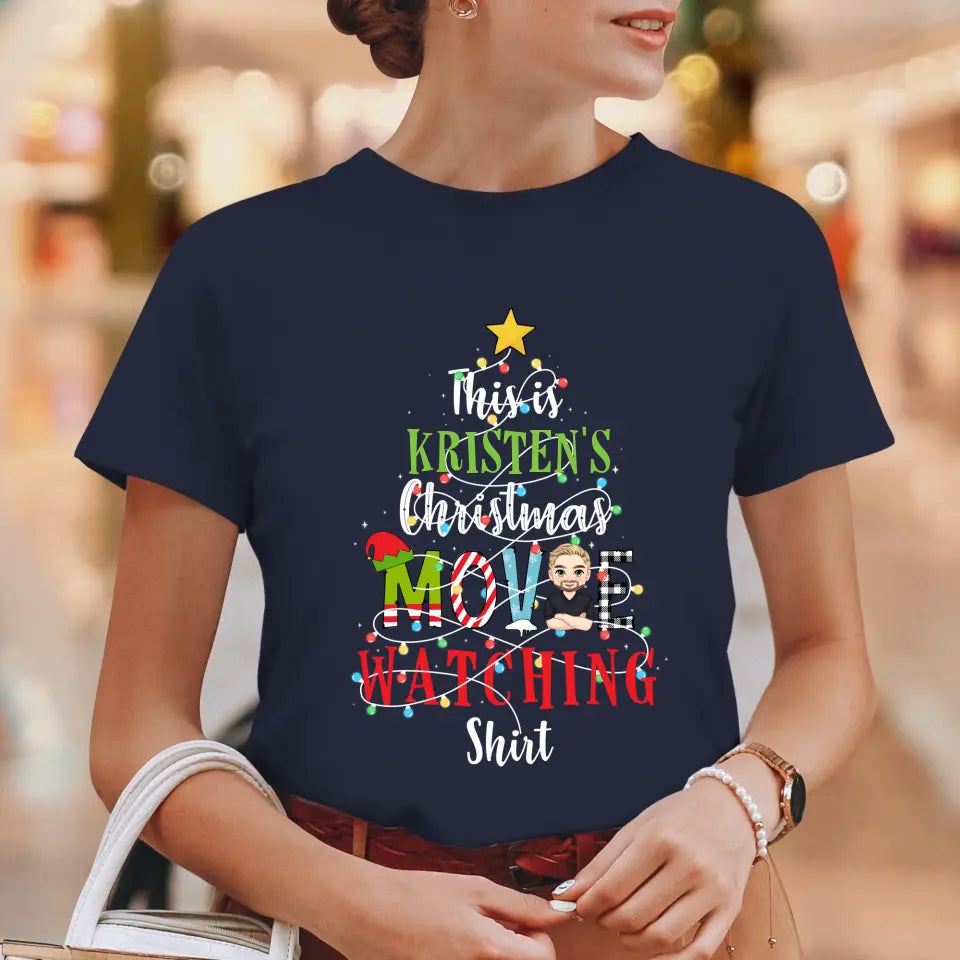 This Is My Christmas Movie Watching Shirt -  Custom Name - Personalized Gifts For Family - Family T-Shirt
