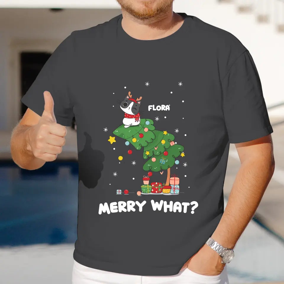 Merry What? - Custom Name - Personalized Gifts for Cat Lovers - Sweater