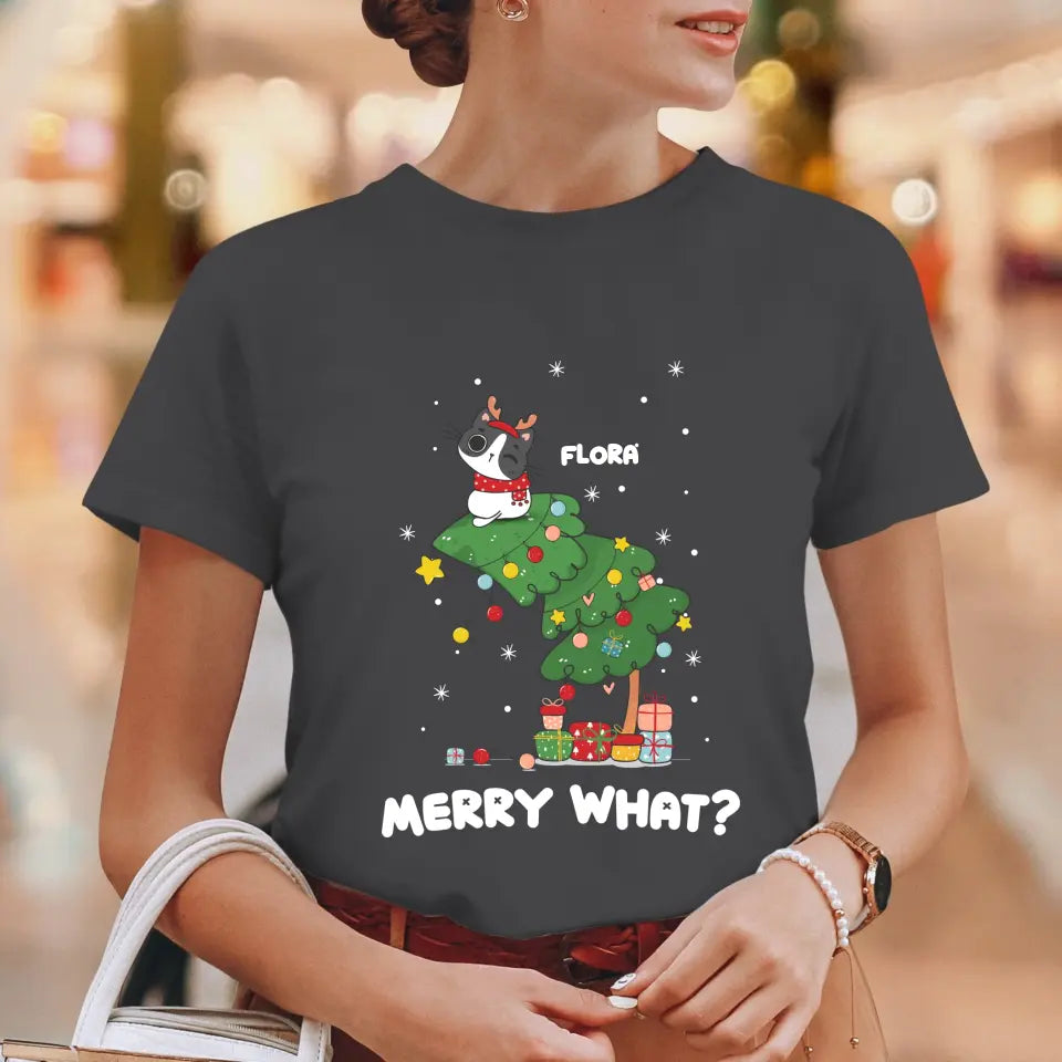 Merry What? - Custom Name - Personalized Gifts for Cat Lovers - Sweater