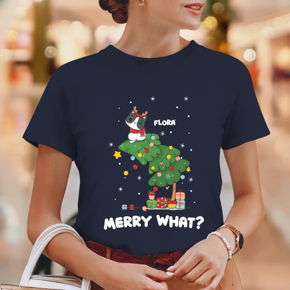 Merry What? - Custom Name - Personalized Gifts for Cat Lovers - Sweater