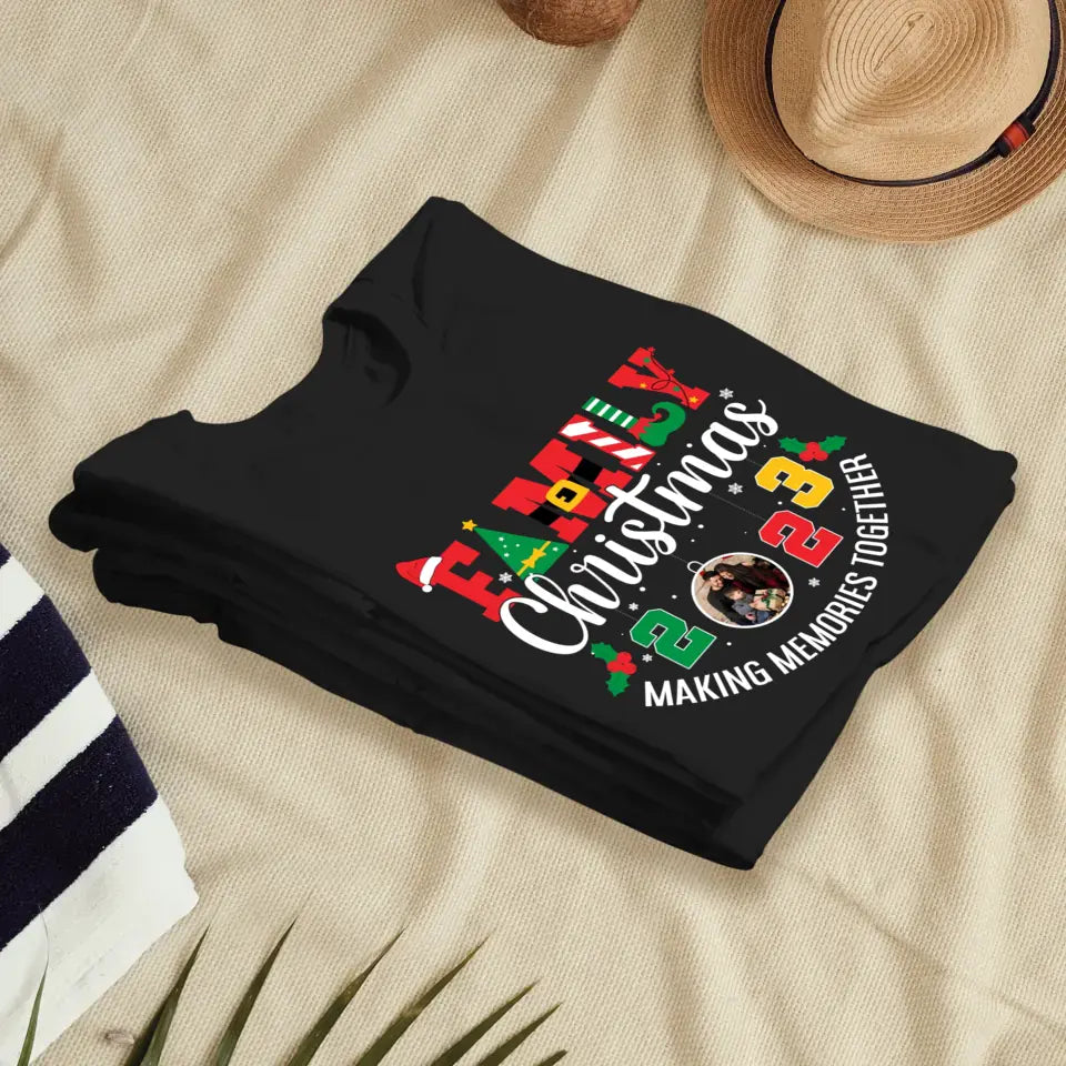 Family Christmas 2023 - Custom Photo -  Personalized Gifts For Family - Family T-Shirt