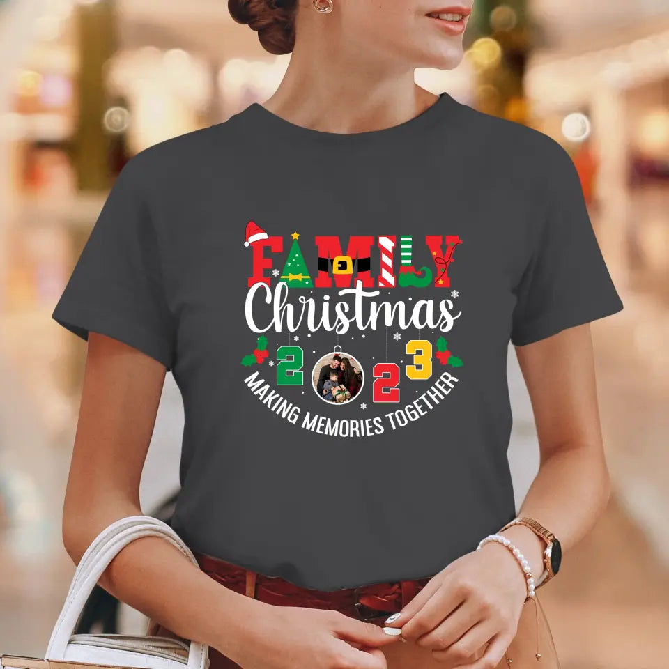 Family Christmas 2023 - Custom Photo -  Personalized Gifts For Family - Family T-Shirt