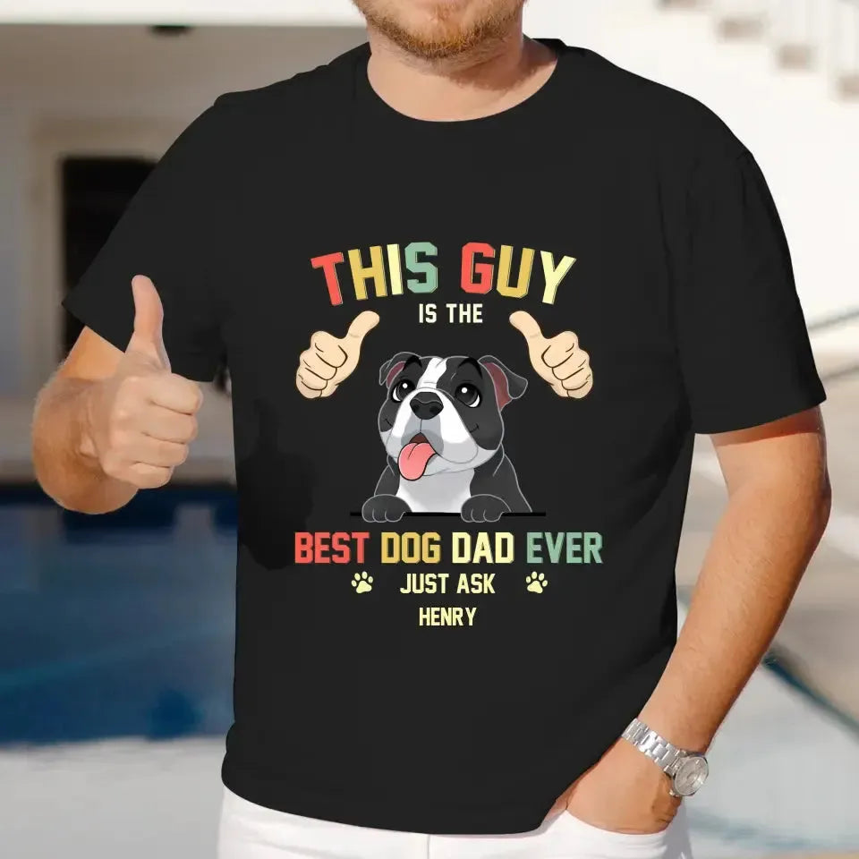 This Is The Best Dog Dad -  Custom Name - Personalized Gifts For Dog Lovers - Unisex Hoodie