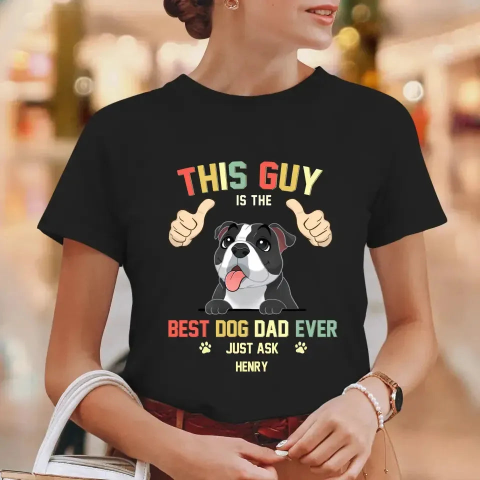 This Is The Best Dog Dad -  Custom Name - Personalized Gifts For Dog Lovers - Unisex Hoodie