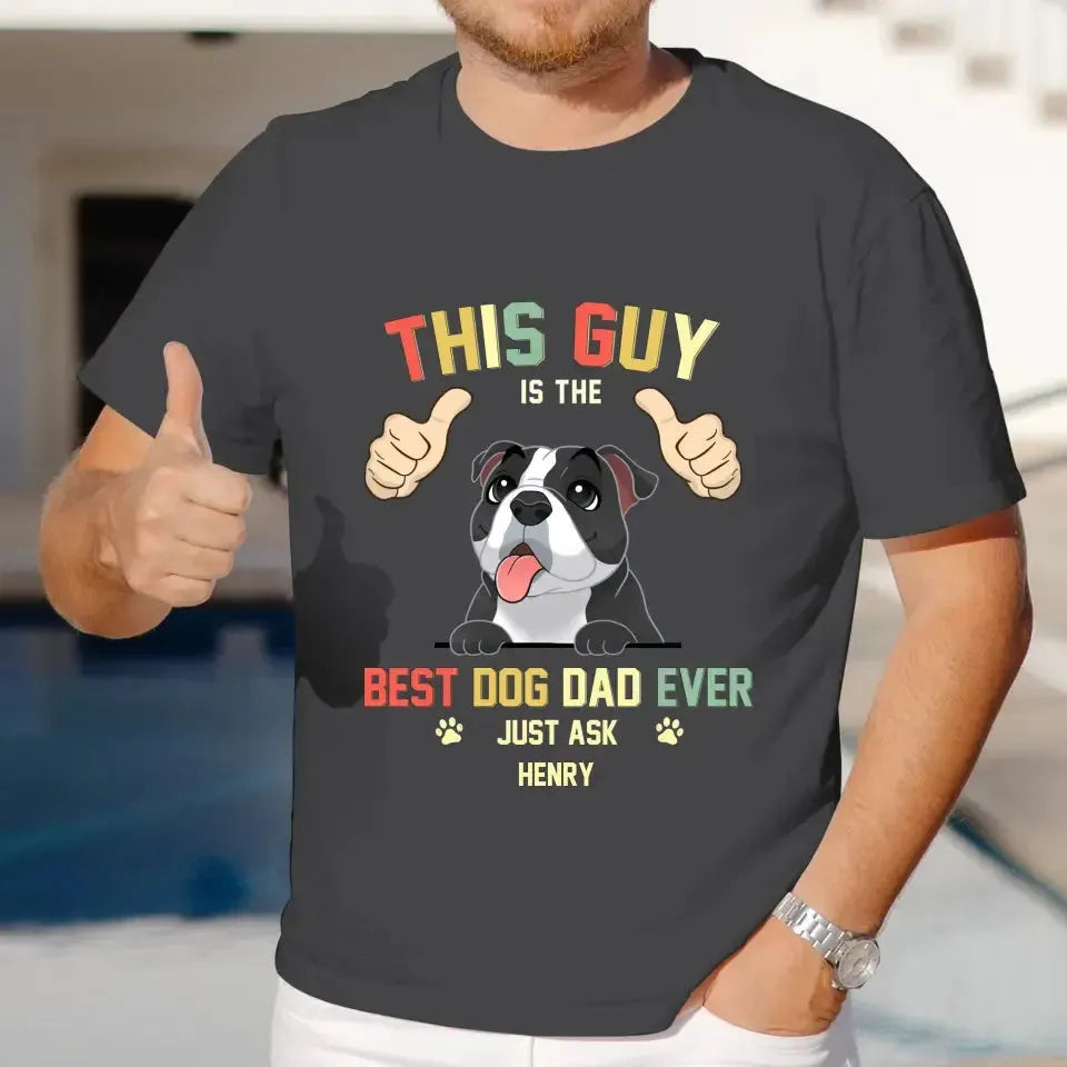 This Is The Best Dog Dad -  Custom Name - Personalized Gifts For Dog Lovers - Unisex Hoodie