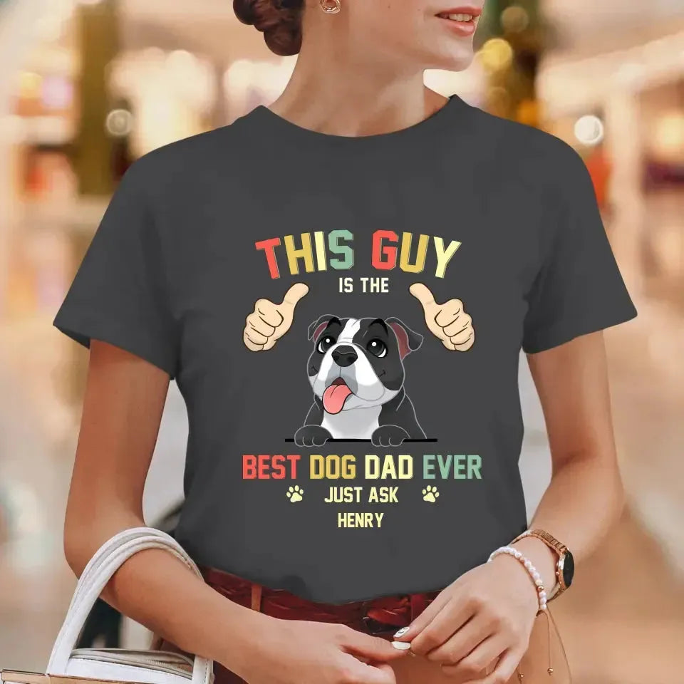 This Is The Best Dog Dad -  Custom Name - Personalized Gifts For Dog Lovers - Unisex Hoodie