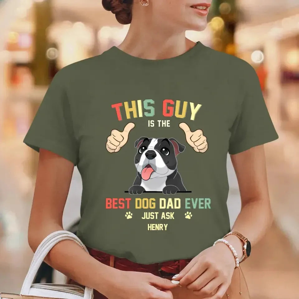 This Is The Best Dog Dad -  Custom Name - Personalized Gifts For Dog Lovers - Unisex Hoodie