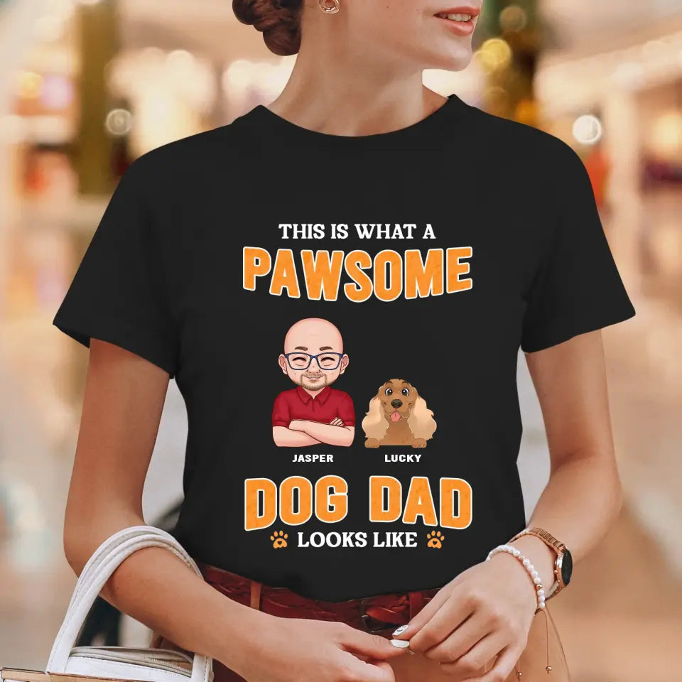 This Is What A Pawsome Dog Dad Looks Like - Custom Name - Personalized Gift For Dog Lovers - Unisex Hoodie