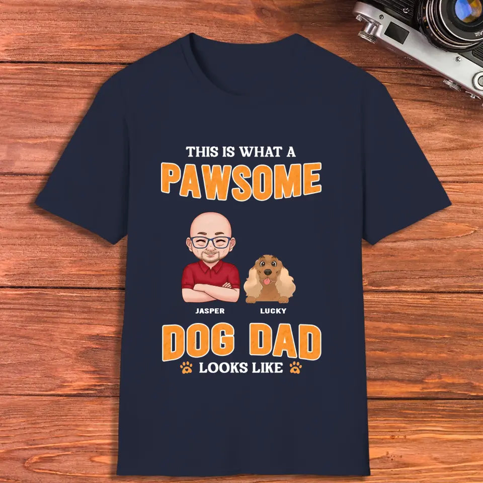 This Is What A Pawsome Dog Dad Looks Like - Custom Name - Personalized Gift For Dog Lovers - Unisex Hoodie