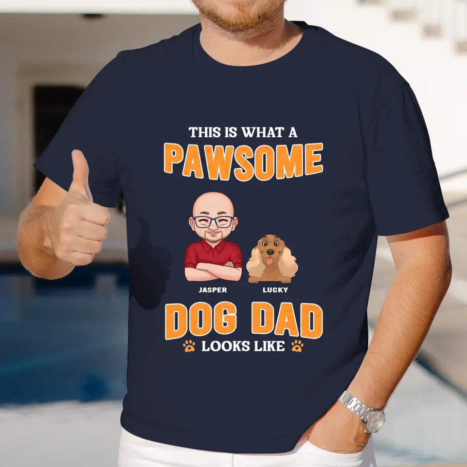 This Is What A Pawsome Dog Dad Looks Like - Custom Name - Personalized Gift For Dog Lovers - Unisex Hoodie