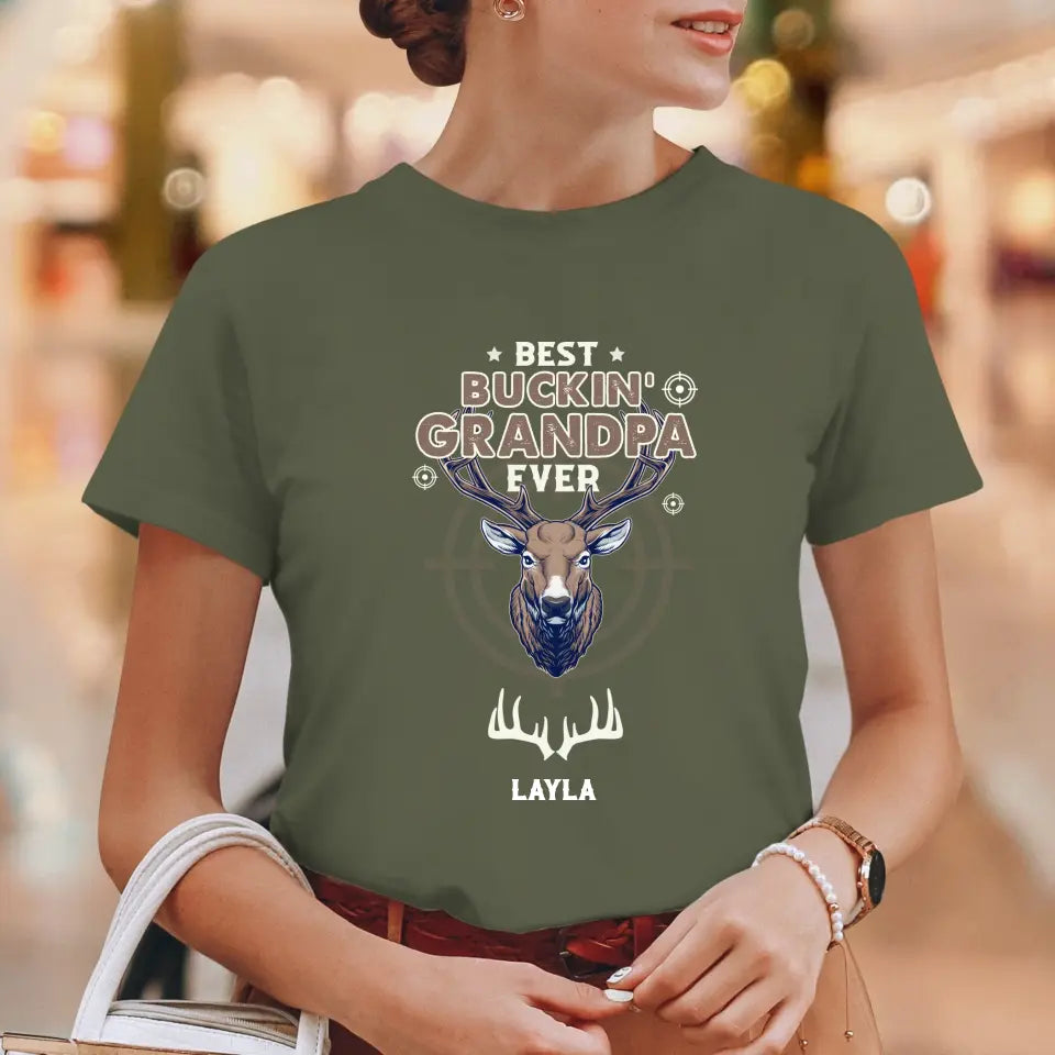 Best Bucking' Grandpa Ever - Personalized Gifts For Grandpa - Unisex Sweater