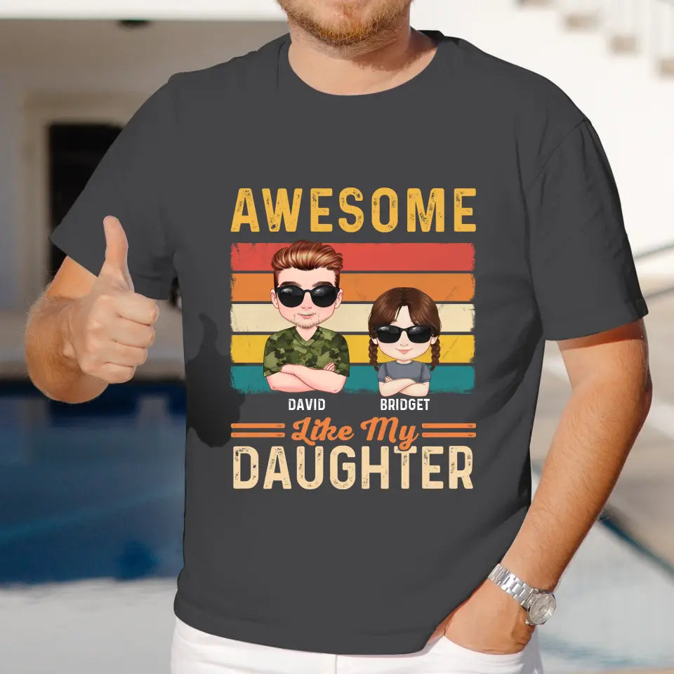 Awesome Like My Daughter - Custom Name - Personalized Gifts For Dad - Hoodie