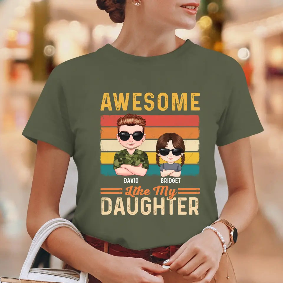 Awesome Like My Daughter - Custom Name - Personalized Gifts For Dad - Hoodie