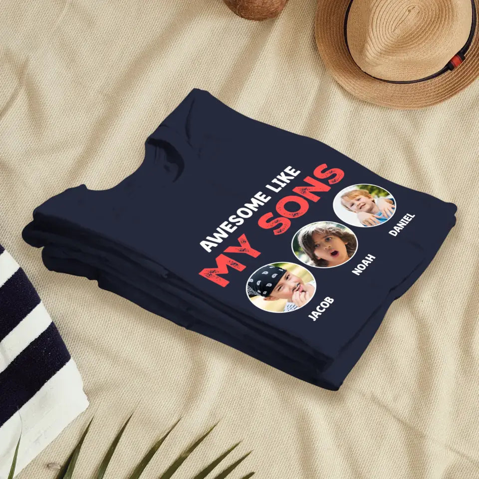 Awesome Kid - Custom Photo - Personalized Gifts For Dad - Hoodie