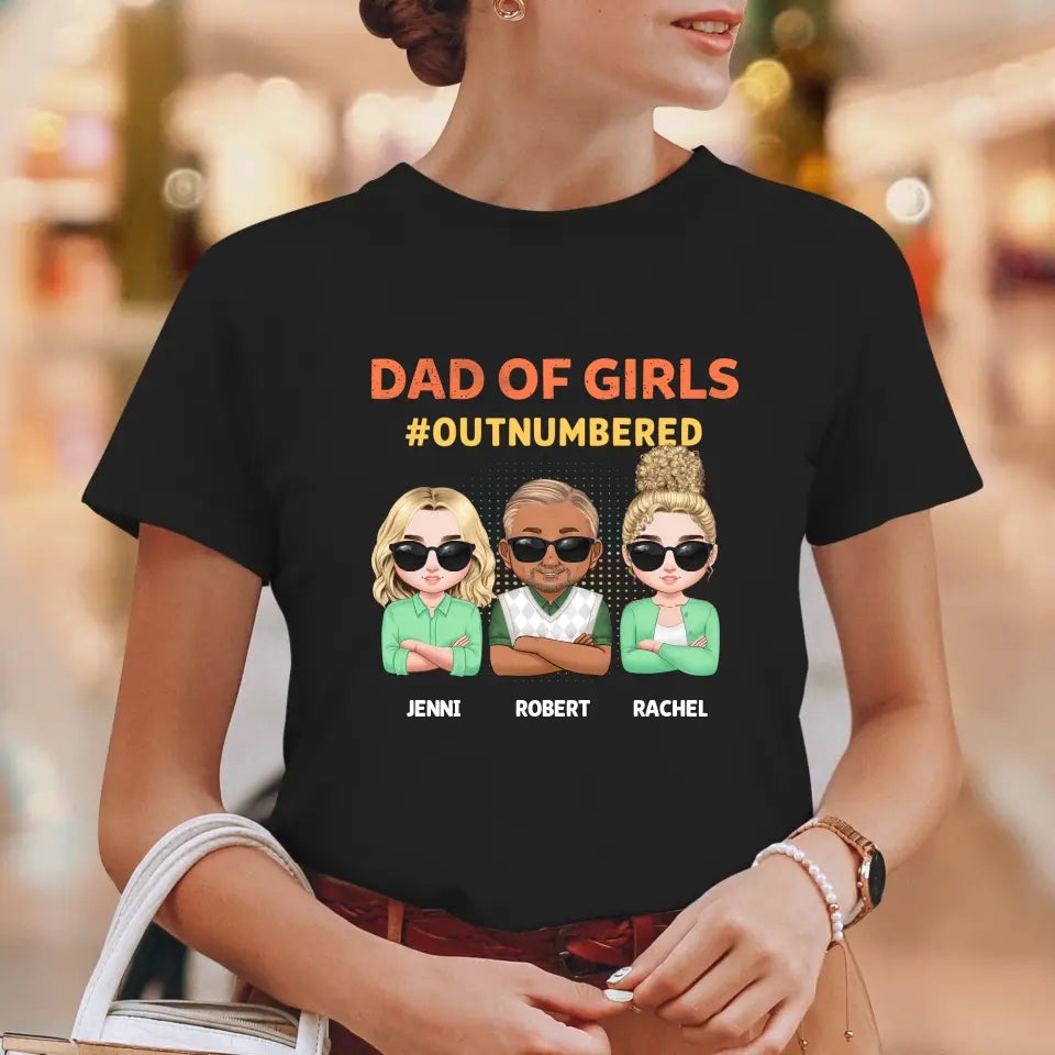 Dad Of Girls Outnumbered - Custom Name - Personalized Gifts For Dad - Hoodie