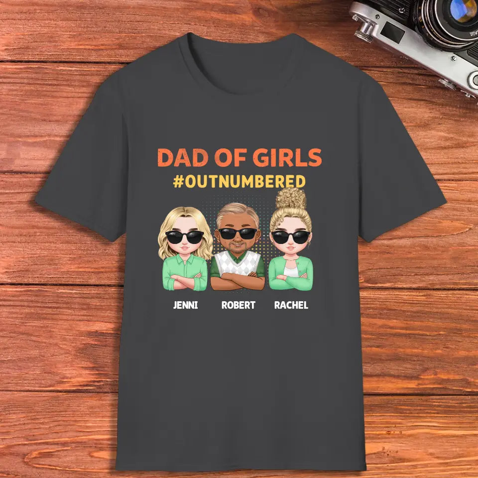 Dad Of Girls Outnumbered - Custom Name - Personalized Gifts For Dad - Hoodie