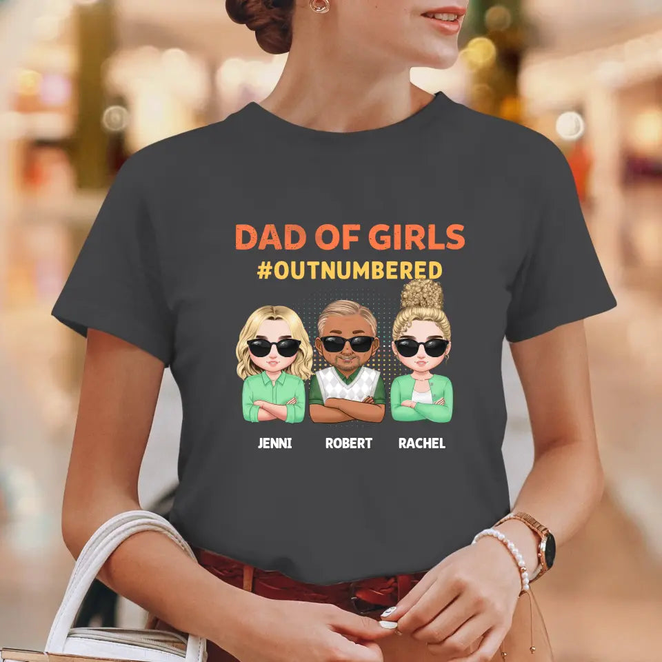 Dad Of Girls Outnumbered - Custom Name - Personalized Gifts For Dad - Hoodie