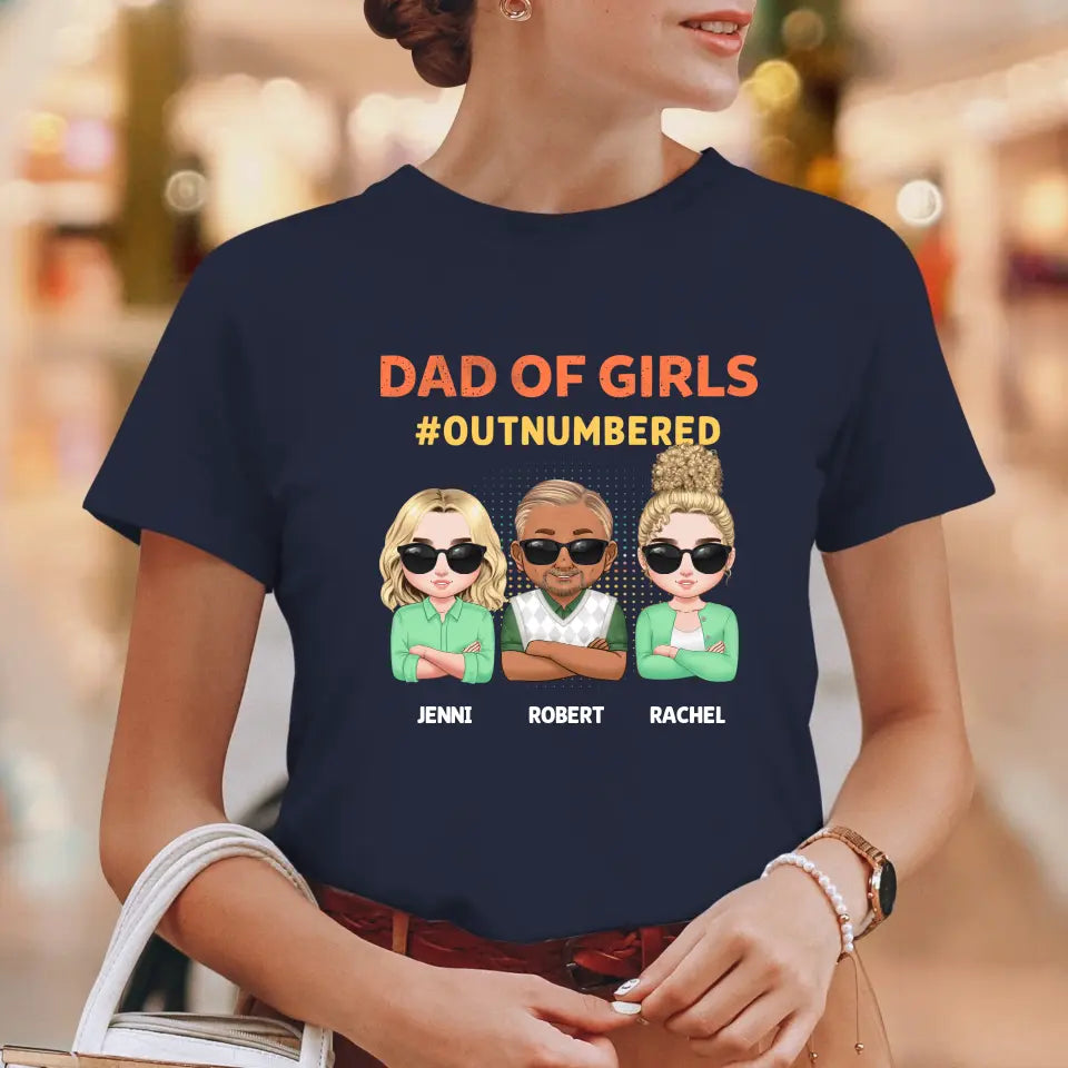 Dad Of Girls Outnumbered - Custom Name - Personalized Gifts For Dad - Hoodie