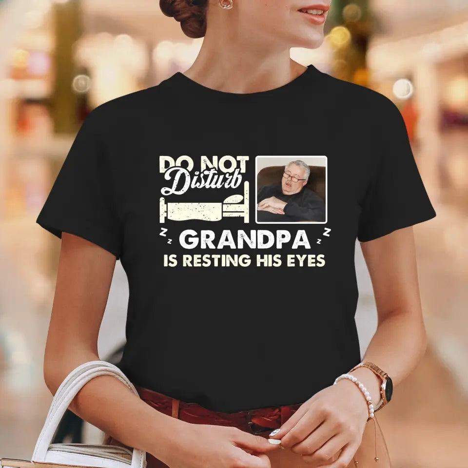 Do Not Disturb Grandpa - Custom Photo - Personalized Gifts For Grandpa - Sweater