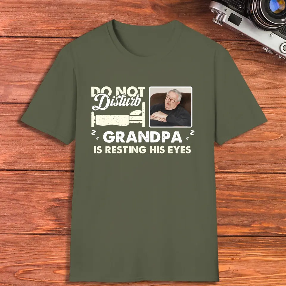 Do Not Disturb Grandpa - Custom Photo - Personalized Gifts For Grandpa - Hoodie