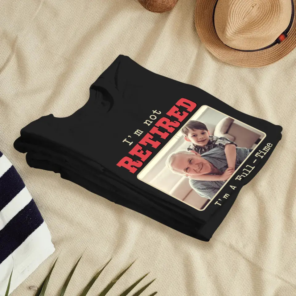 I'm A Full-Time Grandpa - Custom Photo - Personalized Gifts For Grandpa - Hoodie