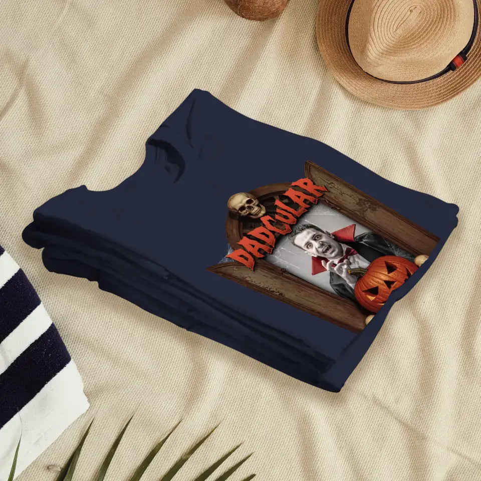 Dadcular & Momster - Custom Photo - Personalized Gifts For Couple - T-shirt