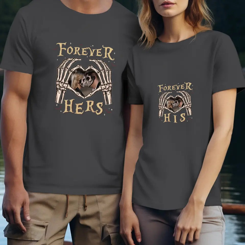 Forever Her - Custom Photo - Personalized Gifts For Couple - T-shirt