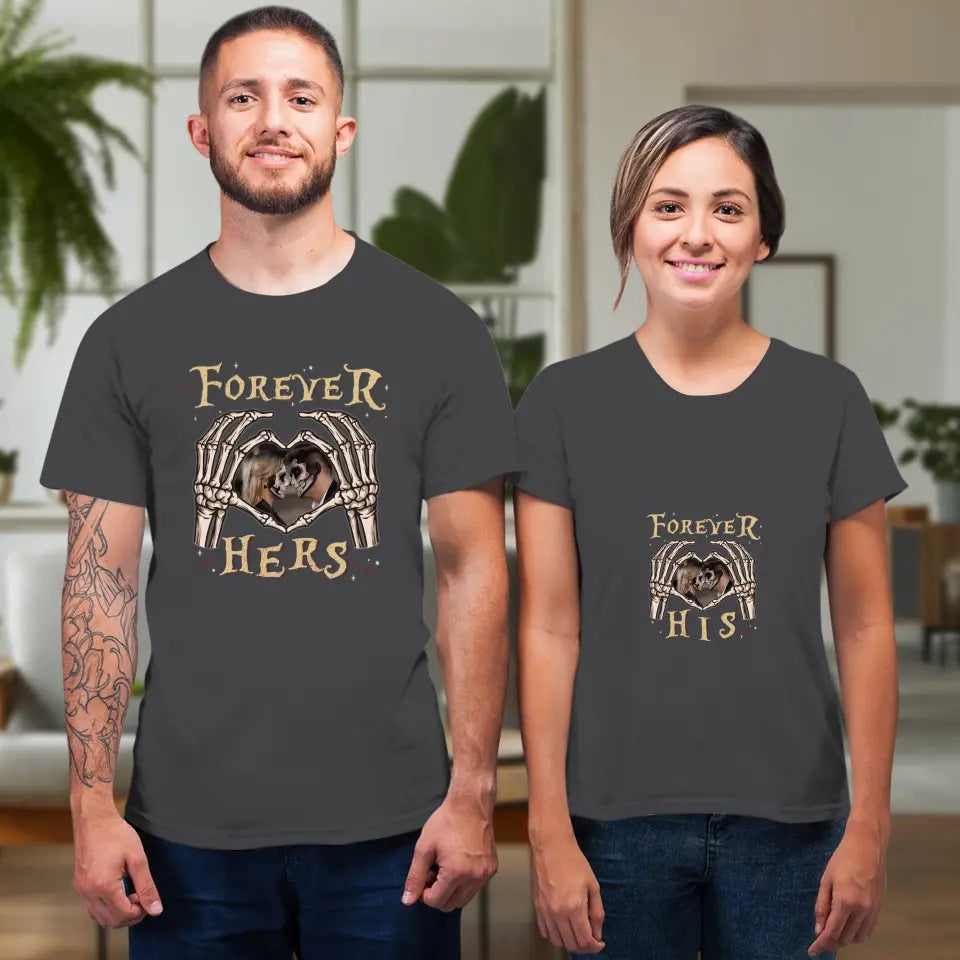 Forever Her - Custom Photo - Personalized Gifts For Couple - T-shirt