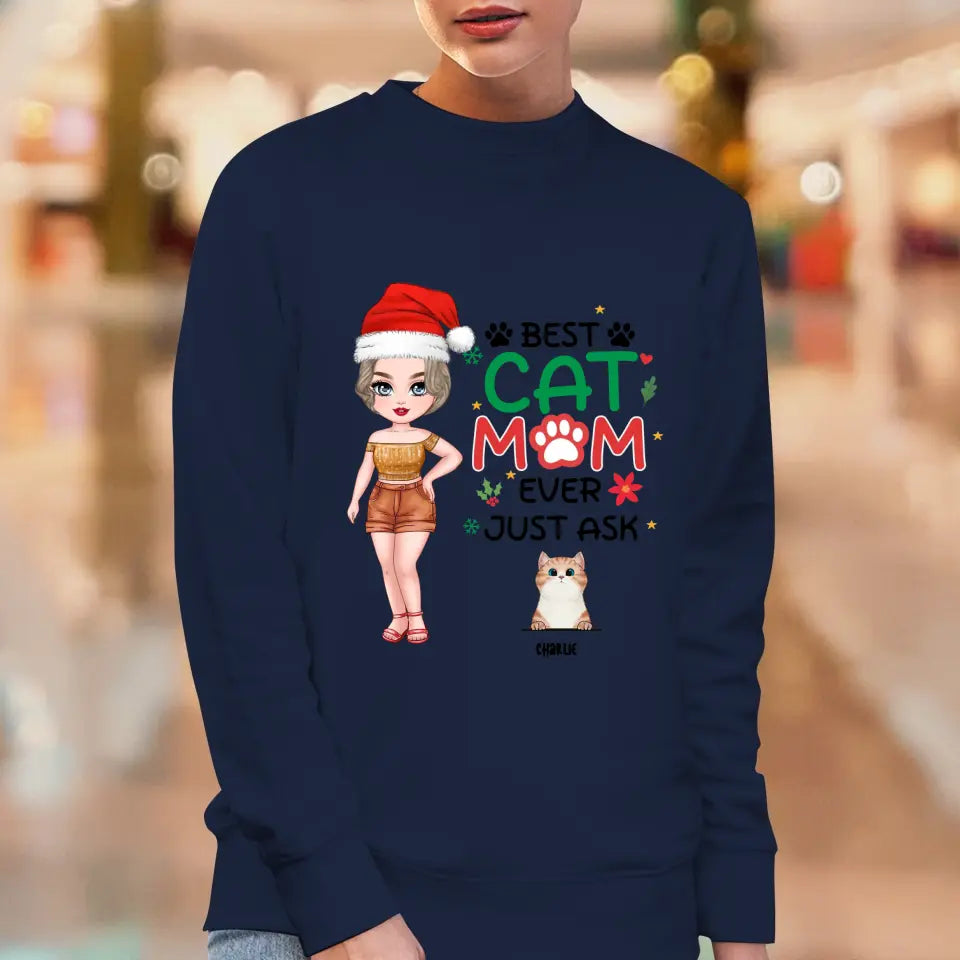 Best Cat Mom Ever - Custom Animal - Personalized  Gifts For Cat Lovers - Sweater