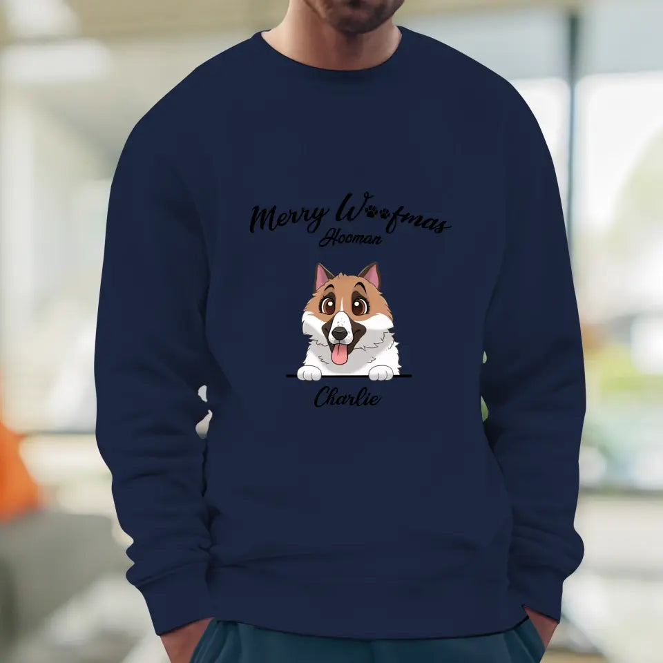 Merry Woofmas Hooman - Custom Name - Personalized Gifts For Dog Lovers - T-shirt