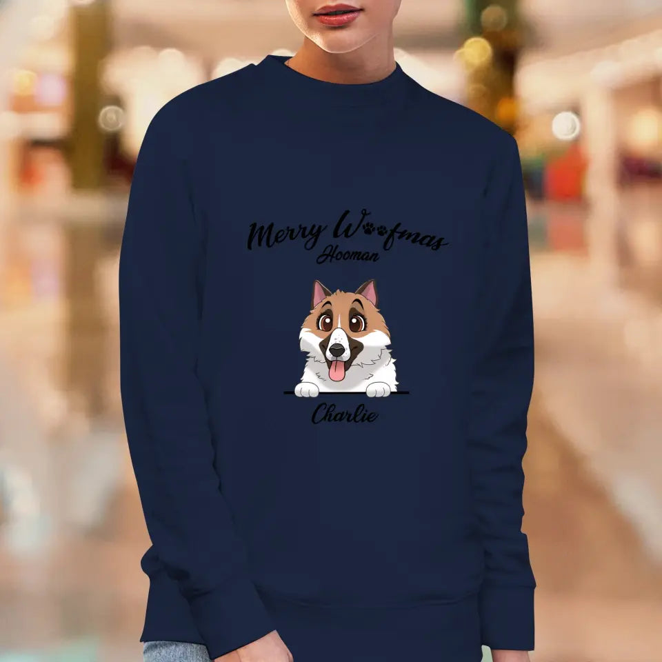 Merry Woofmas Hooman - Custom Name - Personalized Gifts For Dog Lovers - T-shirt