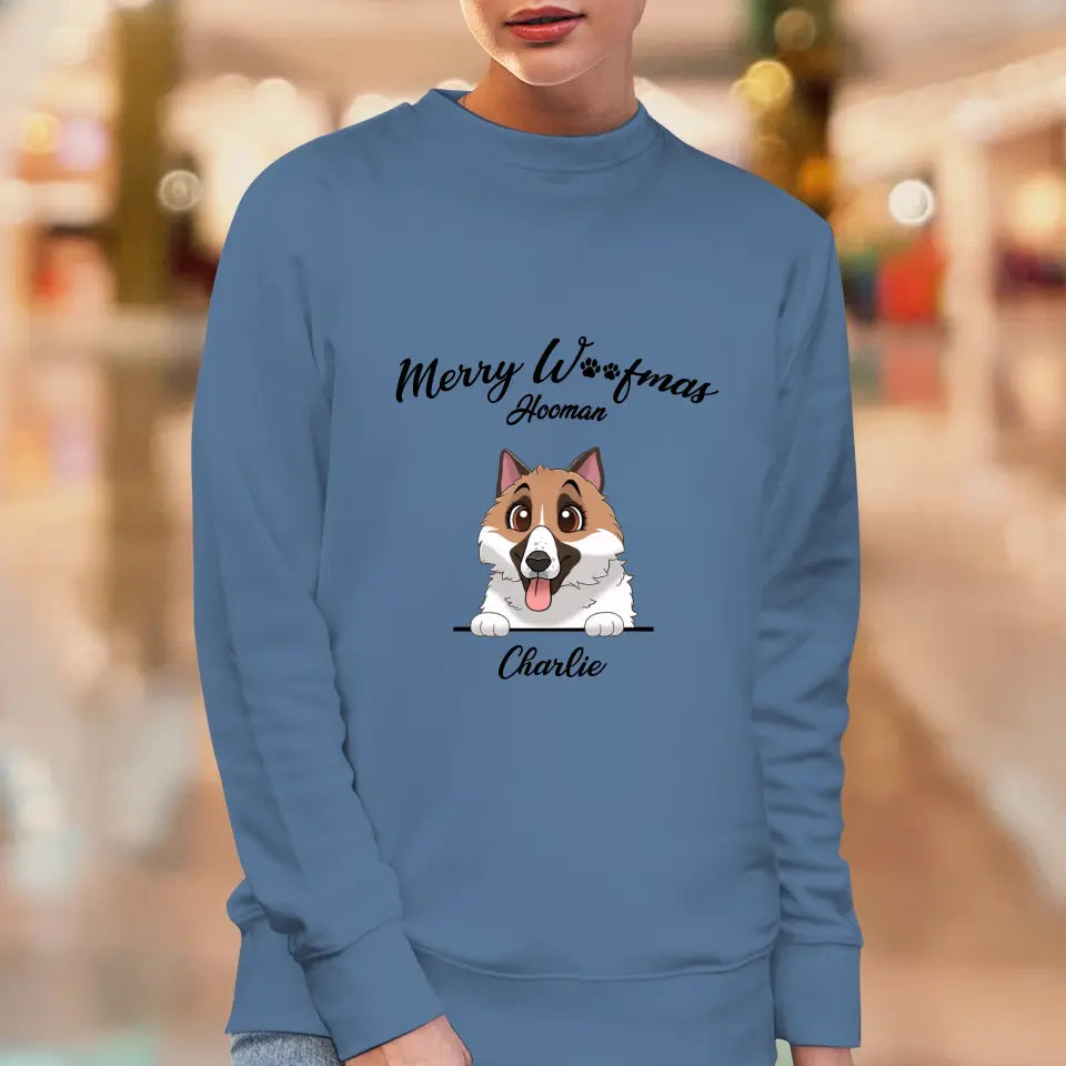 Merry Woofmas Hooman - Custom Name - Personalized Gifts For Dog Lovers - T-shirt