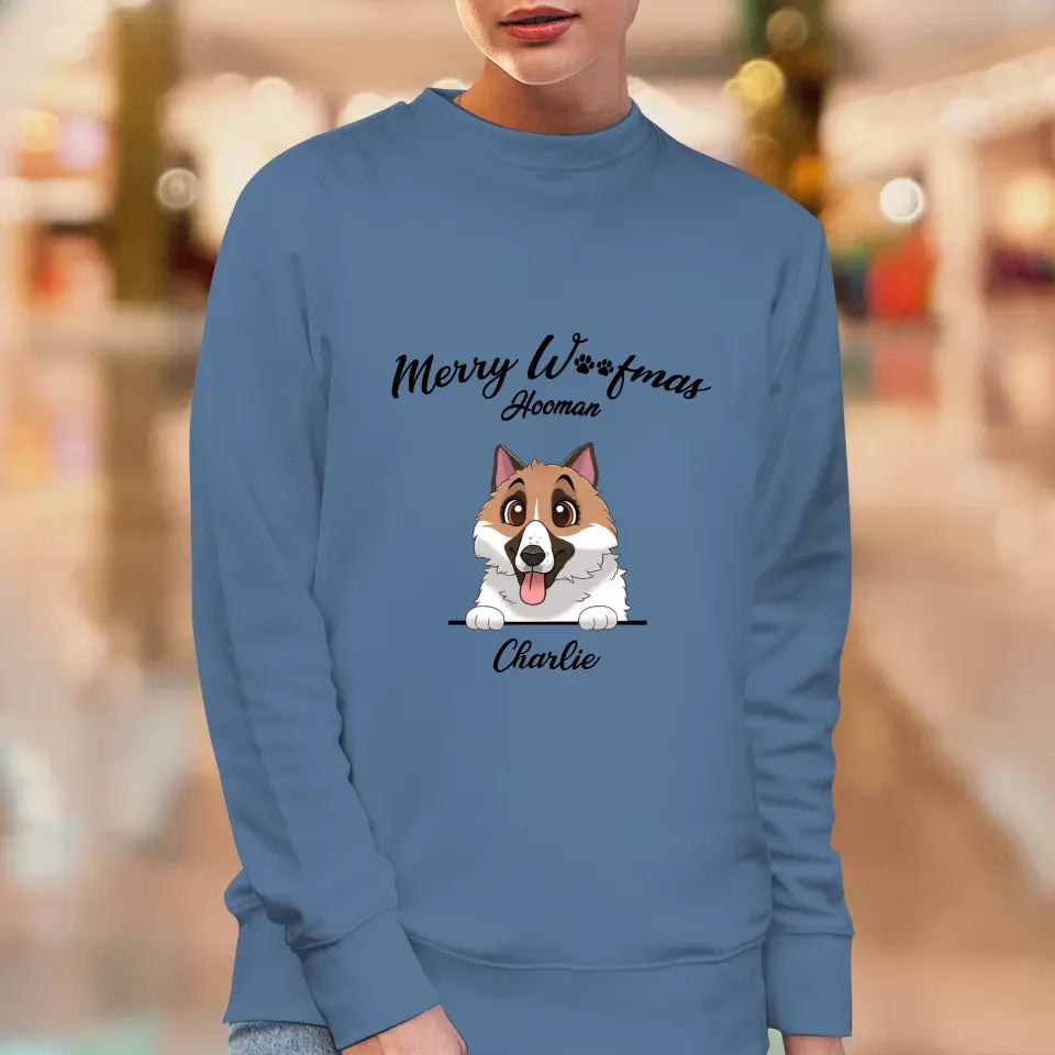 Merry Woofmas Hooman - Custom Name - Personalized Gifts  For Dog Lovers - Hoodie