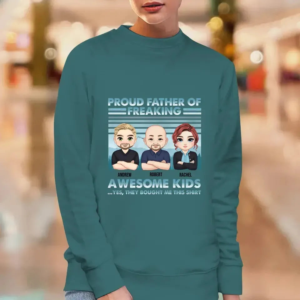 Proud Father Of Freaking Kids - Personalized Gifts for Dad - Unisex Hoodie