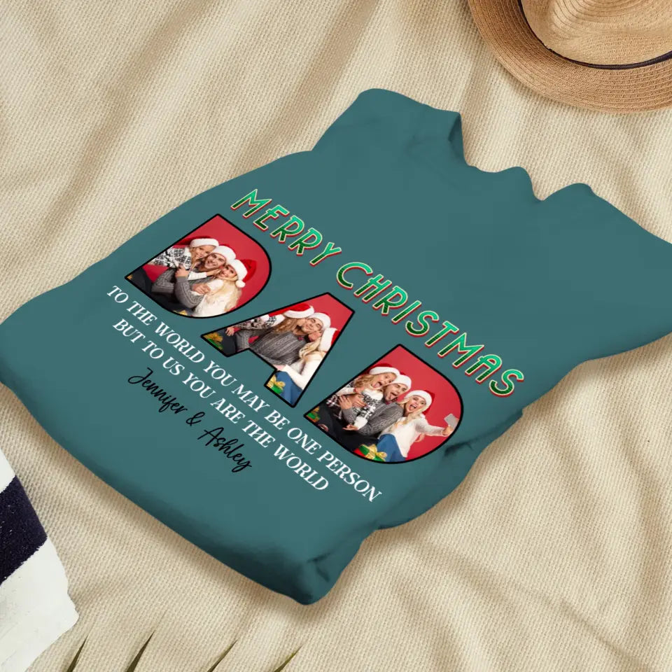 Merry Christmas Daddy - Custom Photo - Personalized Gifts For Dad - Sweater