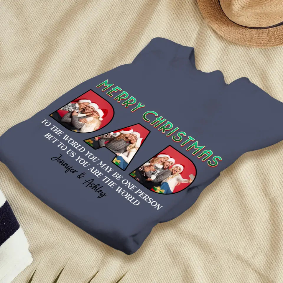 Merry Christmas Daddy - Custom Photo - Personalized Gifts For Dad - Sweater