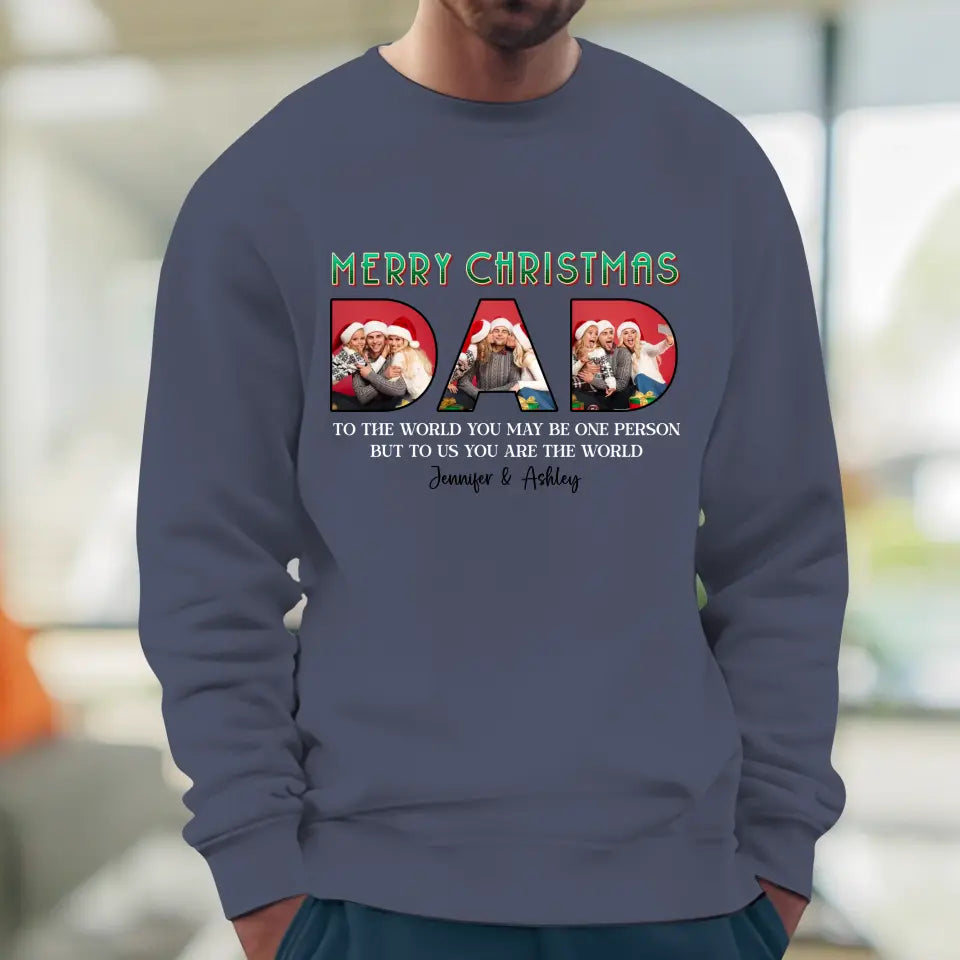 Merry Christmas Daddy - Custom Photo - Personalized Gifts For Dad - Sweater