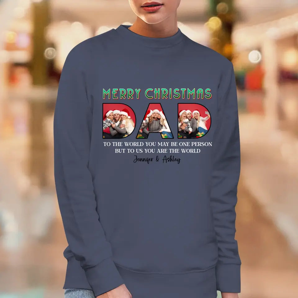 Merry Christmas Daddy - Custom Photo - Personalized Gifts For Dad - Sweater