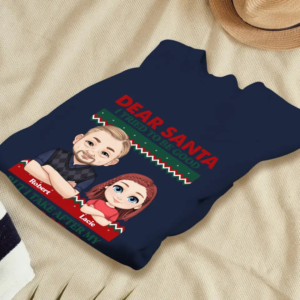 Dear Santa - Custom Quote - Personalized Gift For Grandpa - Sweater