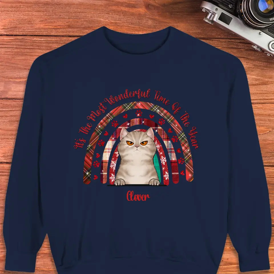 It's The Most Wonderful Time -  Custom Name - Personalized Gift For Cat Lovers - Sweater