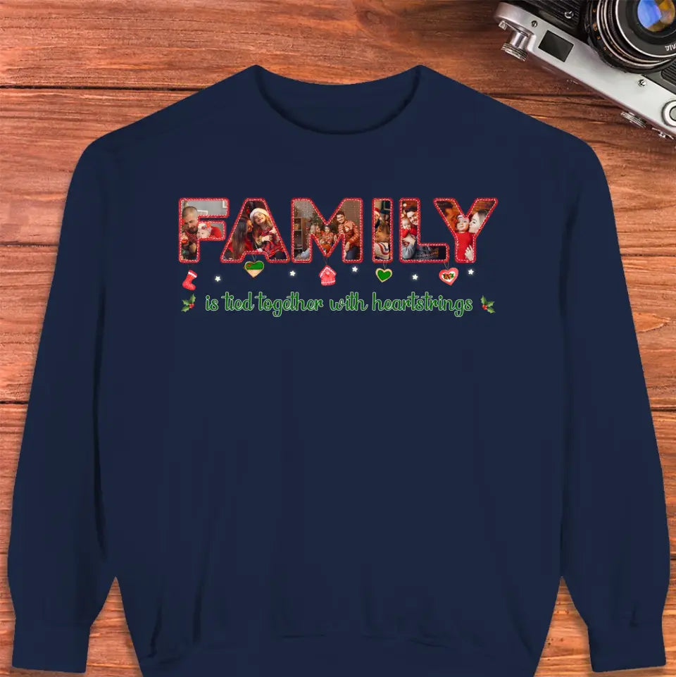 Family Is Tied Together With Heartstrings -  Custom Photo - Personalized Gift For Family - Sweater