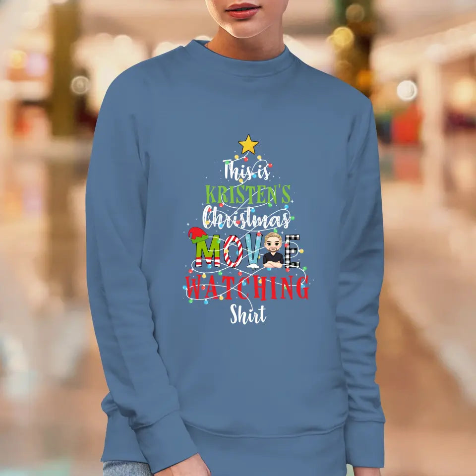 This Is My Christmas Movie Watching Shirt -  Custom Name - Personalized Gifts For Family - Sweater