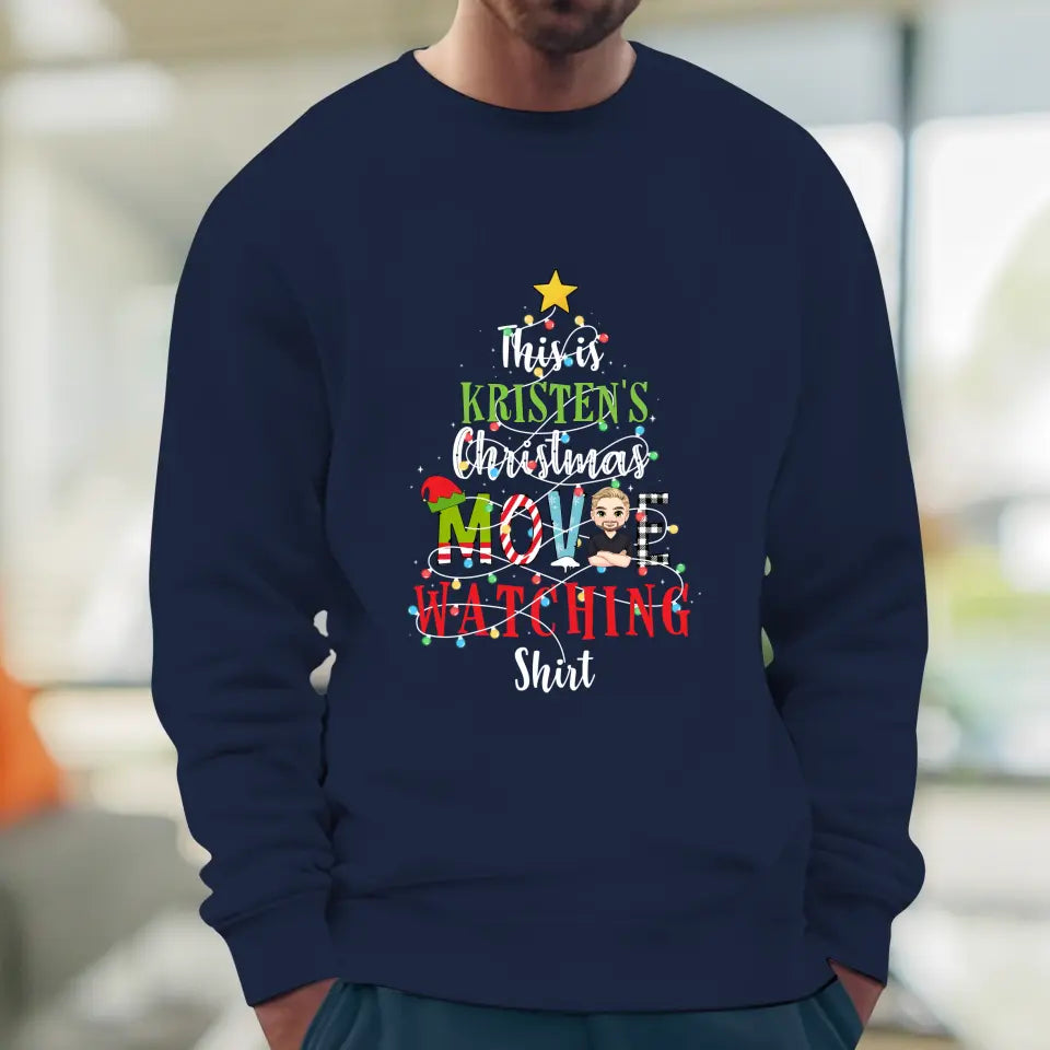 This Is My Christmas Movie Watching Shirt -  Custom Name - Personalized Gifts For Family - Hoodie