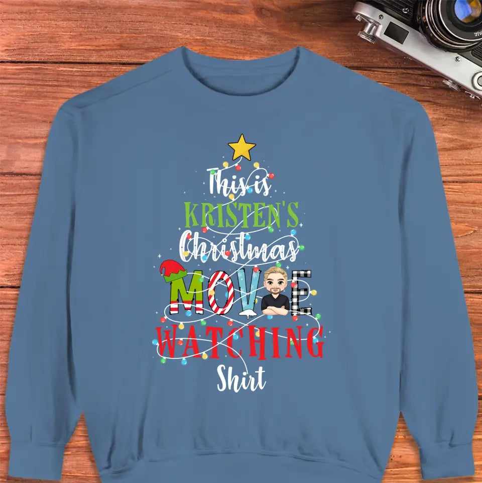 This Is My Christmas Movie Watching Shirt -  Custom Name - Personalized Gifts For Family - Hoodie