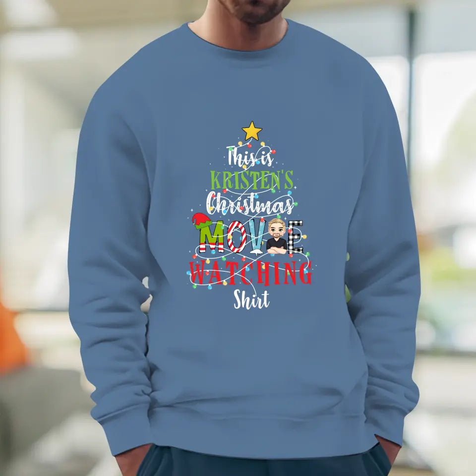 This Is My Christmas Movie Watching Shirt -  Custom Name - Personalized Gifts For Family - Hoodie