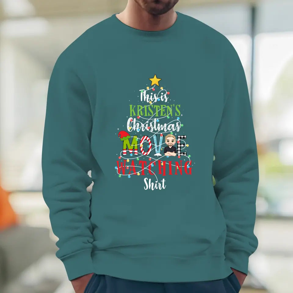 This Is My Christmas Movie Watching Shirt -  Custom Name - Personalized Gifts For Family - Hoodie